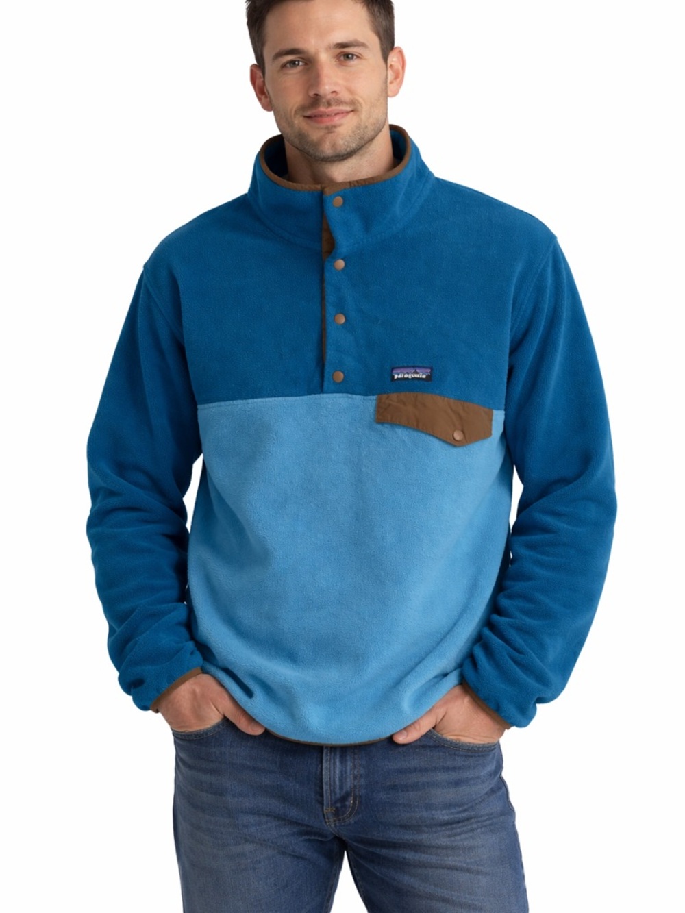 Patagonia Men's Lightweight Synchilla Snap-T Fleece Pullover Blue Size Medium